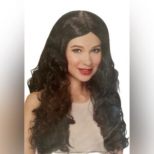 Halloween Mullet Costume Wig Adult 14+ Black Curly Long Hair Celebrate
